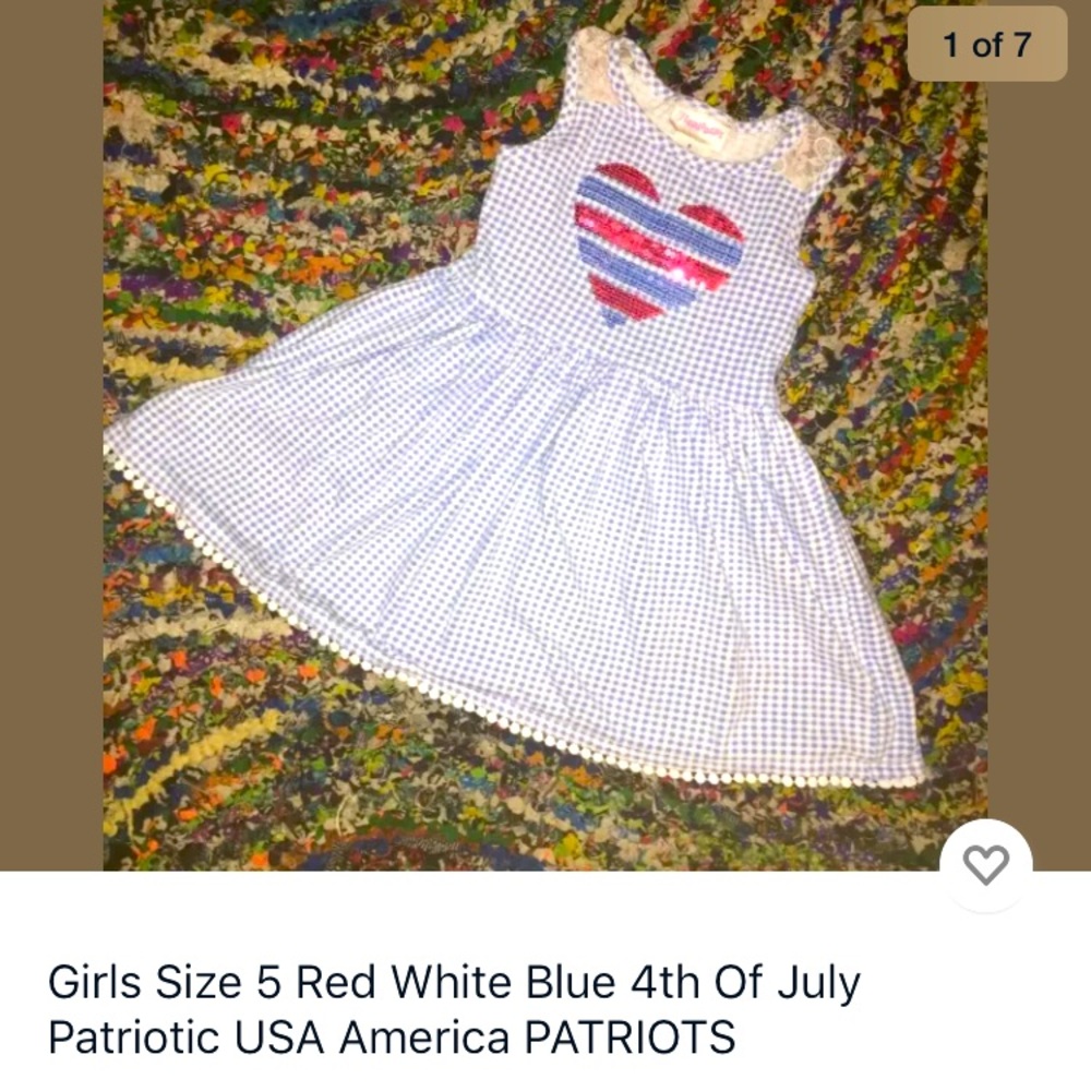 Girls 5 Patriotic Dress USA 🇺🇸 America Patriots